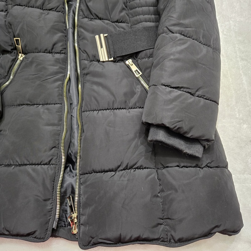 YMI Polyfill Puffer Jacket with Faux Fur Trim Hood and Pop Zippers M Style J1538 - Picture 10 of 16